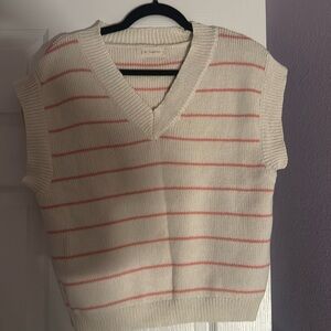 Cream white and pink stripped sweater vest. Clean and barely worn.